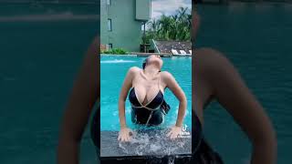 TikTok Babe - Big Boobs Coming Out from Pool. Ang Laking Suso