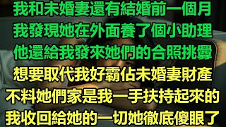 我和未婚妻還有結婚前一個月，我發現她在外面養了個小助理，他還給我發來她們的合照挑釁，想要取代我好霸佔未婚妻財產，不料她們家是我一手扶持起來的，我收回給她的一切她徹底傻眼了#婚姻 #完结文 #情感故事