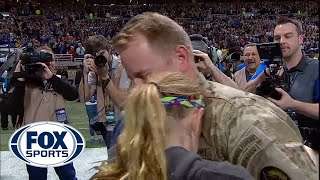 Soldier returns home and surprises daughters at Rams game