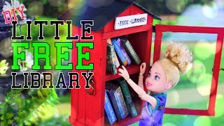 DIY - How to Make: Little Free Library with REAL miniature books to read