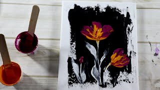 (383) How to Paint Fluid Acrylic Flowers, Acrylic Painting Technique