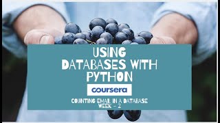 Counting Email in a Database in using database with python copy code from description #PSViora