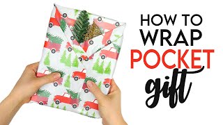 How to Make a Pocket Wrapped Present for Christmas! DIY Craft Idea