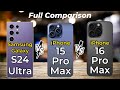 iPhone 16 Pro Max vs iPhone 15 Pro Max vs Samsung Galaxy S24 Ultra 🔥 Full Specs Comparison