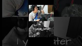 1年前の演奏 VS 1年後の演奏 [Day99][1 year ago VS 1 year later] #shorts #guitar #improvisation