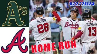 Oakland Athletics vs Atlanta Braves Jun 02, 2024 Game Highlights | MLB Highlights | 2024 MLB Season