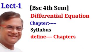 Bsc 4th Sem Maths differential Equations SYLLABUS