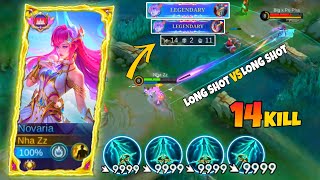 14Kills! NOVARIA SKY PIERCER BUILD IS BACK!! PERFECT BROKEN🔥 ! NOVARIA BEST EMBLEM | MOBILE LEGENDS