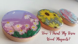 How I Paint My Resin Wood Magnets? | Beginner Painting x Beginner Resin | RESIN CRAFTS 101