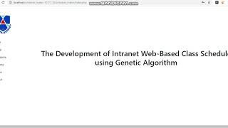 Web-based Class Scheduling System using Genetic Algorithm