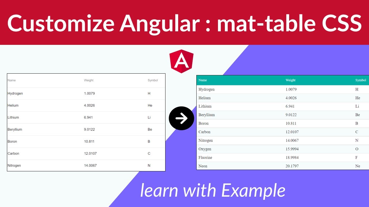 Angular Material Table Custom Style | Angular Material - YouTube