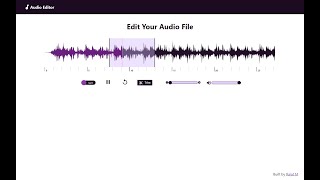Audio visualiser and editor | demo | React.js and Wavesurfer.js