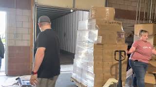 Unloading an entire Target truckload into our warehouse Liquidation￼￼