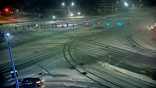 Timelapse: Omaha covered in snow overnight from winter storm, 90th and Dodge