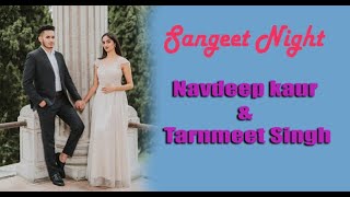 Navdeep Kaur and Tarnmeet Singh Sangeet Night Live By Saini Photo Studio, Dayal Bagh, 9017407357.