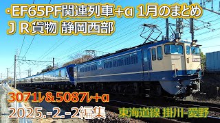 2025  2  2（日）ＪＲ貨物・静岡西部ＥＦ６５ＰＦ関連列車+α １月のまとめ