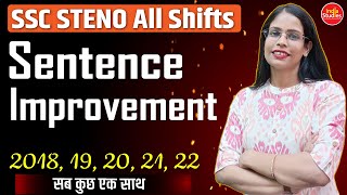 SSC STENO  ||  Sentence Improvement 2018 to 2022 | Complete Revision ||