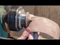 wood turning~ lidded walnut vase