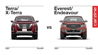 New Nissan Terra/X-Terra vs Ford Everest/Endeavour side-by-side visual comparison + specs MY 2021/22