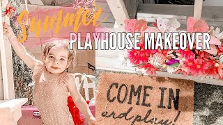DECORATE MY DAUGHTERS PLAYHOUSE WITH ME | SUMMER PLAYHOUSE MAKEOVER