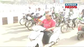 BJD Organises Bike Rally In Cuttack To Mark 107th Birth Anniversary Of Legendary Leader Biju Patnaik