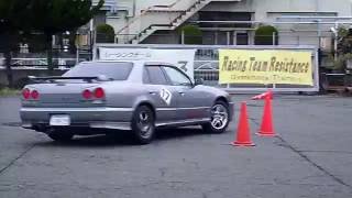 2016.10.30　レジスタンス　ジムカーナ練習会AM　HR34改スカイライン　NISSAN SKYLINE GYMKHANA IN HIRATSUKA VEGETABLE MARKET