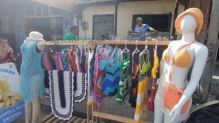 Dia de crochê na feira . Será que foi uma boa ideia trazer vestuário junto com Moda Casa ?