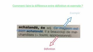 Dictionnaire : faire la différence entre définition et exemple