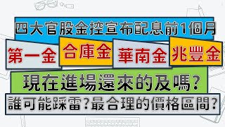 四大官股金控合理股價？還可以進場嗎？誰已經踩雷？2022年發放股利預估 | 第一金/合庫金/華南金/兆豐金~CC中文字幕