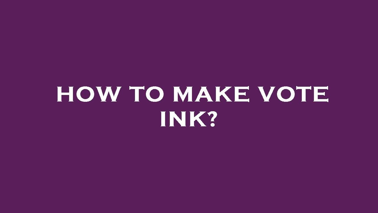 How To Make Vote Ink Youtube