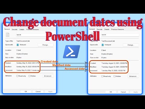 Как изменить дату создания/изменения/доступа к документу с помощью PowerShell. (Windows10/Windows11)