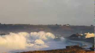 Massive waves batter St Ouen, Jersey