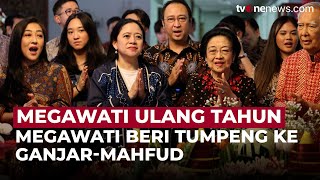 Ganjar-Mahfud Dapat Potongan Tumpeng Ulang Tahun Megawati | OneNews Update