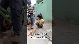 Rowdy brother, innocent sister, kid's playing with sand