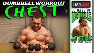 Dumbbell Chest Workout At Home | 30 Days to Build Pecs, Delts & Trap Muscles - Dumbbells Only!