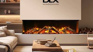 Celsi Electriflame DLX Fires | DLX 1250 | 1600 | 1800 | 2000 Media Wall Fires with Real Wood Logs