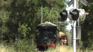 HQ: Trams J-675 \u0026 N-728 cross a highway (35MB - long version)