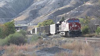 Skeena Pacific #2258 CPKC #730 Meets #731 Mile 49.0 Ashcroft Sub, Ashcroft, BC  2024-10-09