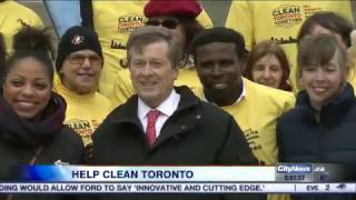 Video: 'Pinball' Clemons \u0026 Mayor help kick off 'Clean Toronto Together' campaign