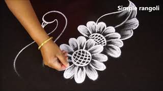 Simple and easy peacock freehand rangoli | Small kolam designs | muggulu by jayanthi