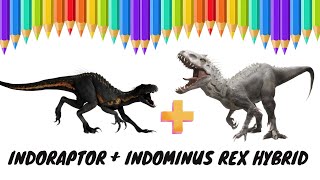 How to draw INDORAPTOR + INDOMINUS REX Hybrid Dinosaur Fusion | Jurassic World | dino