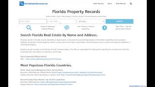 Florida Property Records (Search By Name Or Address Online)