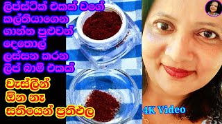 වැස්ලීන් නැතිව ලිප්ස්ටික්💄 වගේ ගාන්න පුළුවන් ලිප්ස් බාම් එකක් අමුද්‍රව්‍ය 2යි Homemade Lips Balm