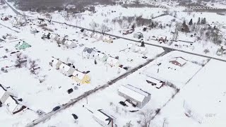 Wild drone video shows Cape Breton buried by snow | 2024 STORM