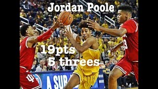 Jordan Poole Michigan vs Indiana/ 12.2/17/ Highlights/ Career-High 19pts 5 threes