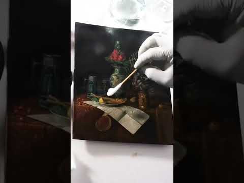 Professional Restoration Techniques: Cleaning a Still Life Artwork #art #shortsart