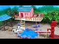 Diy Mini Farm Diorama With House For Cow, Barn | Mini Hand Pump Water Supply For Animals.