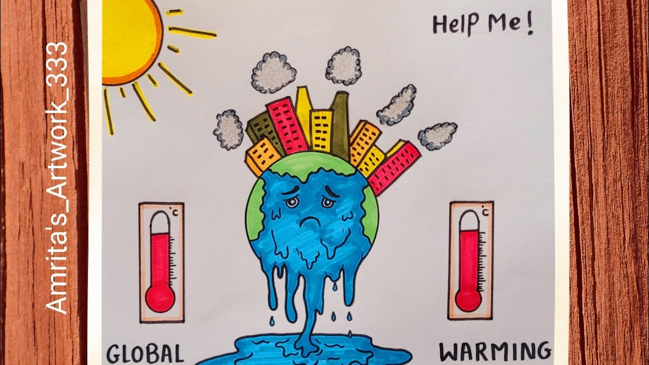 Global Warming Drawing Stop Global Warming Drawing Easy 51 Off