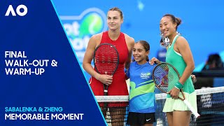Sabalenka v Zheng | Final Walk-Out & Warm-Up | Australian Open 2024