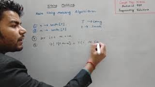 Naive String Matching Algorithm, Pattern matching algorithms in hindi